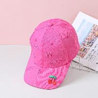 Trendy new style embroidered baseball cap-rose red