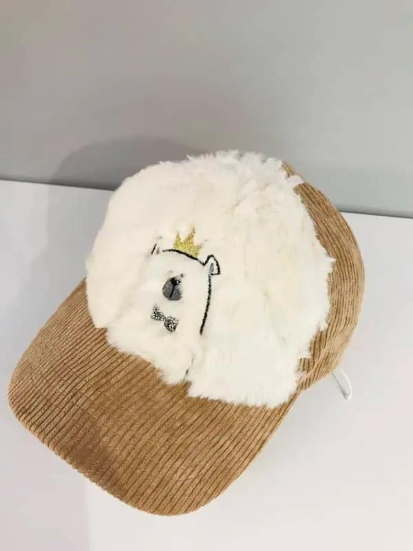 Cute teddy bear children’s baseball cap - Marron