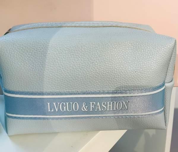 Litchi pattern woven belt square makeup bag