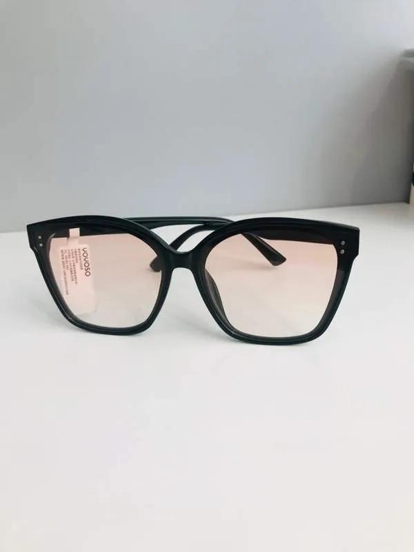 Personalized large frame square sunglasses - Sunset pink