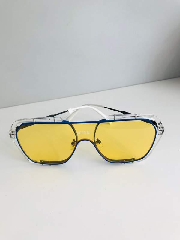 Popular conjoined large frame square sunglasses - yellow