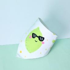 Cotton gauze pinafore with fruit pattern (2pcs)