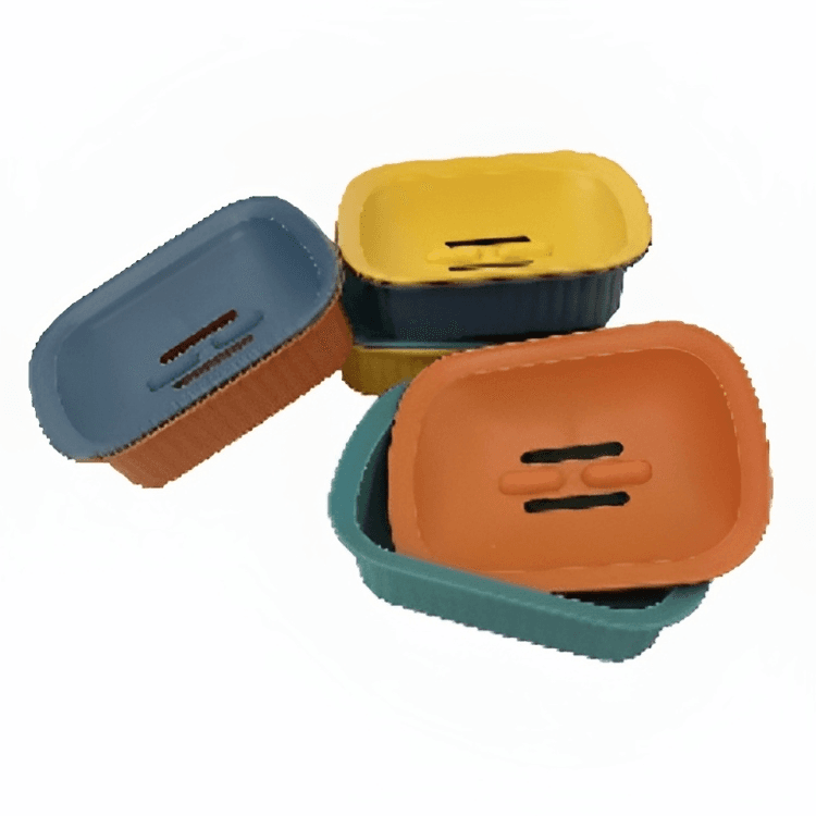 Double-layer hollow drain soap box