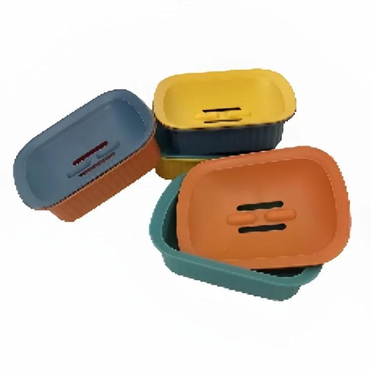 Double-layer hollow drain soap box