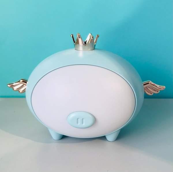 Little night light - Crown pig - Bleu