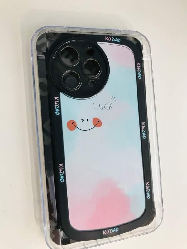 Big rainbow smiley face Transparent Simple Phone Case iphone 14pro max