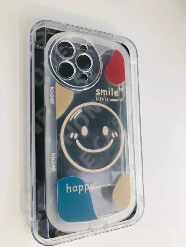 Big rainbow smiley face Transparent Simple Phone Case iphone 14pro max