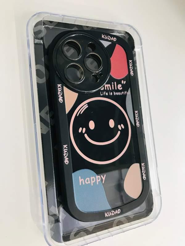 Big rainbow smiley face Transparent Simple Phone Case iphone 14pro