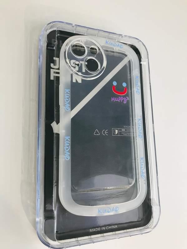 Big rainbow smiley face Transparent Simple Phone Case iphone 14pro