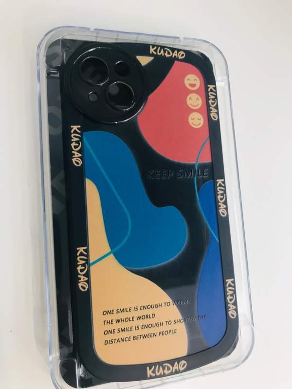 Big rainbow smiley face Transparent Simple Phone Case iphone 14 plus