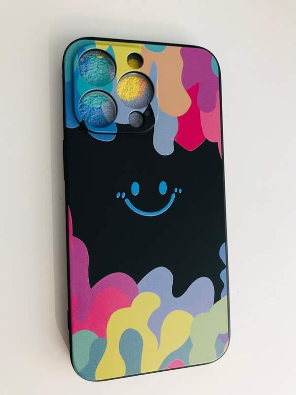 Watercolor smiley face  NOIR - phone case 14pro