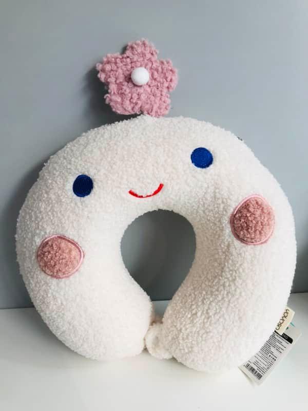 Teddy velvet flowers U-shaped memory pillow