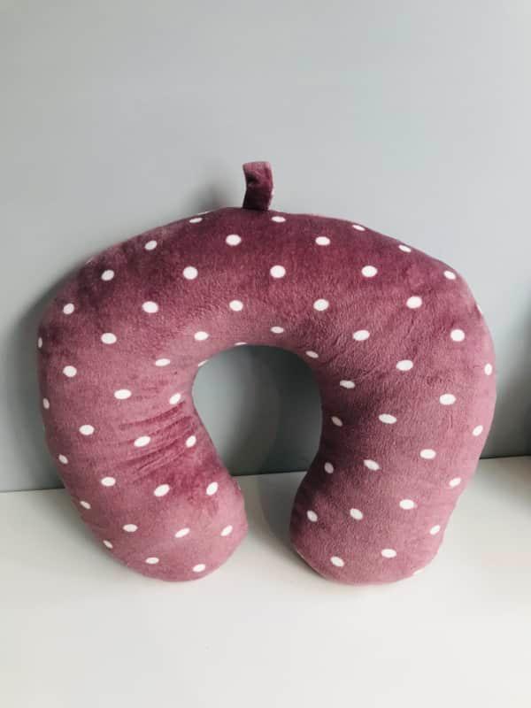 U-shaped pillow décoré de points Blanc - Grenat