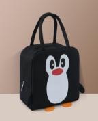 cartoon penguin black lunch bag