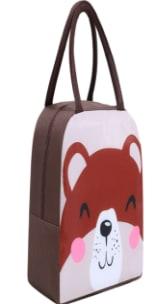 Cute cartoon lunch bag insulation bag Marron