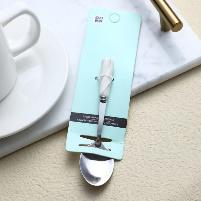 Hexagonal platinum ceramic handle No. 3 pointed spoon