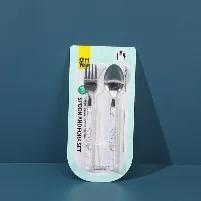 403-1 Large round handle marble spoon and fork set