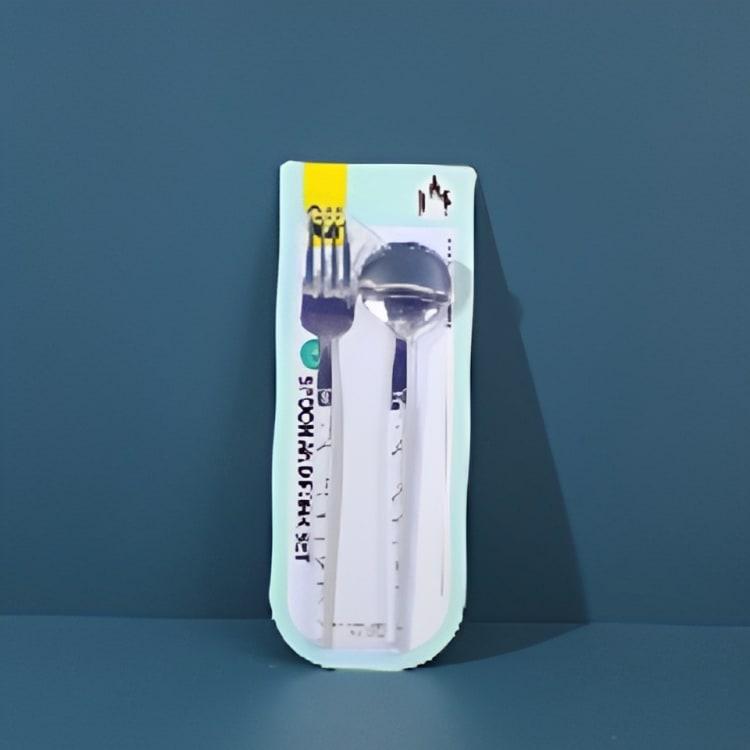 901-1 Large sharp handle spoon and fork set