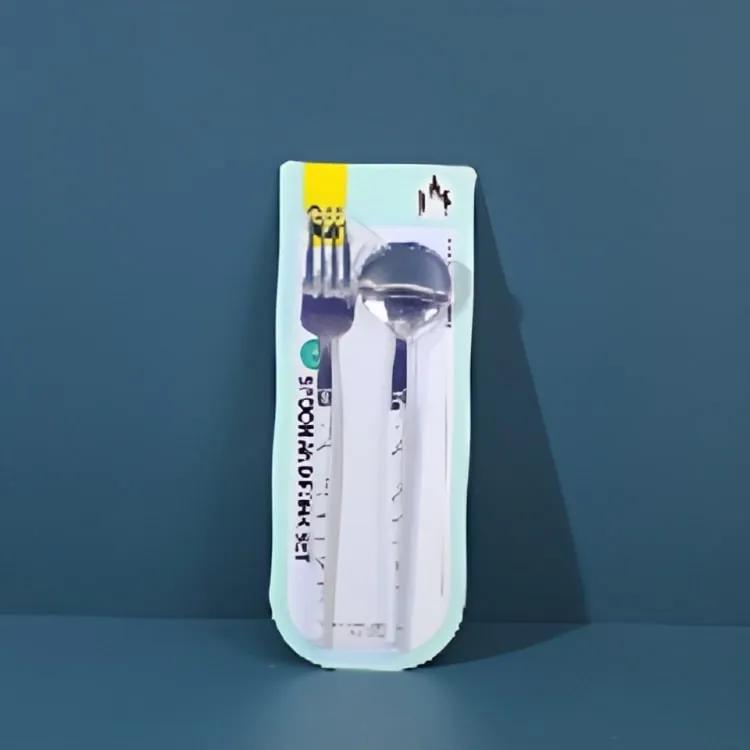 901-1 Large sharp handle spoon and fork set