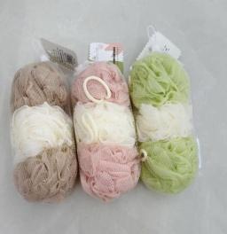 Mixed color bath flower 3pcs