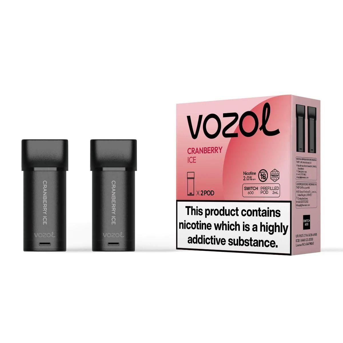 PODS VOZOL NICOTINE 5% - CRANBERRY ICE