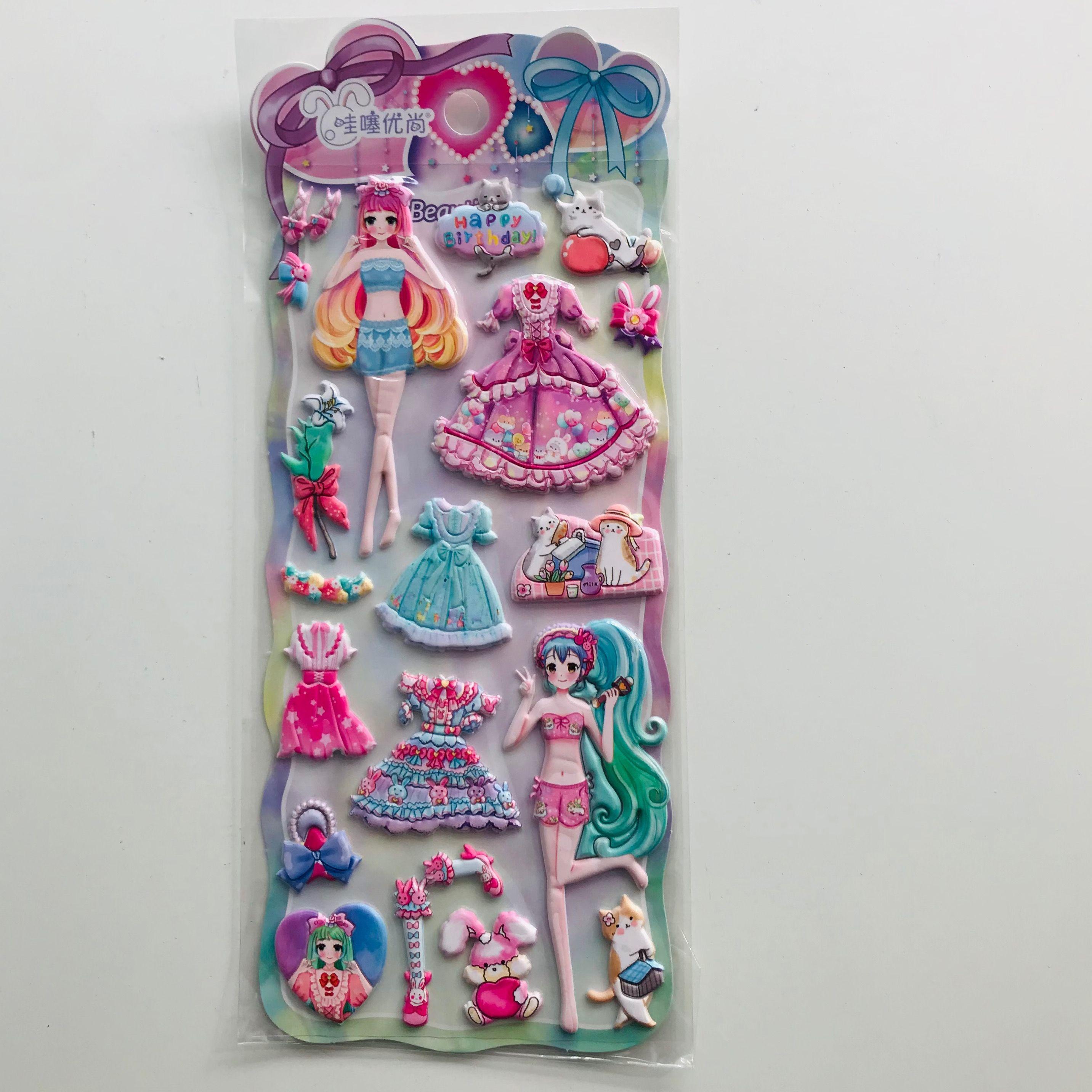 Fun dress up sticker-long leg pretty girl