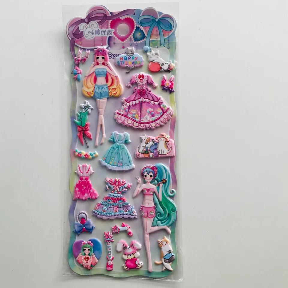 Fun dress up sticker-long leg pretty girl