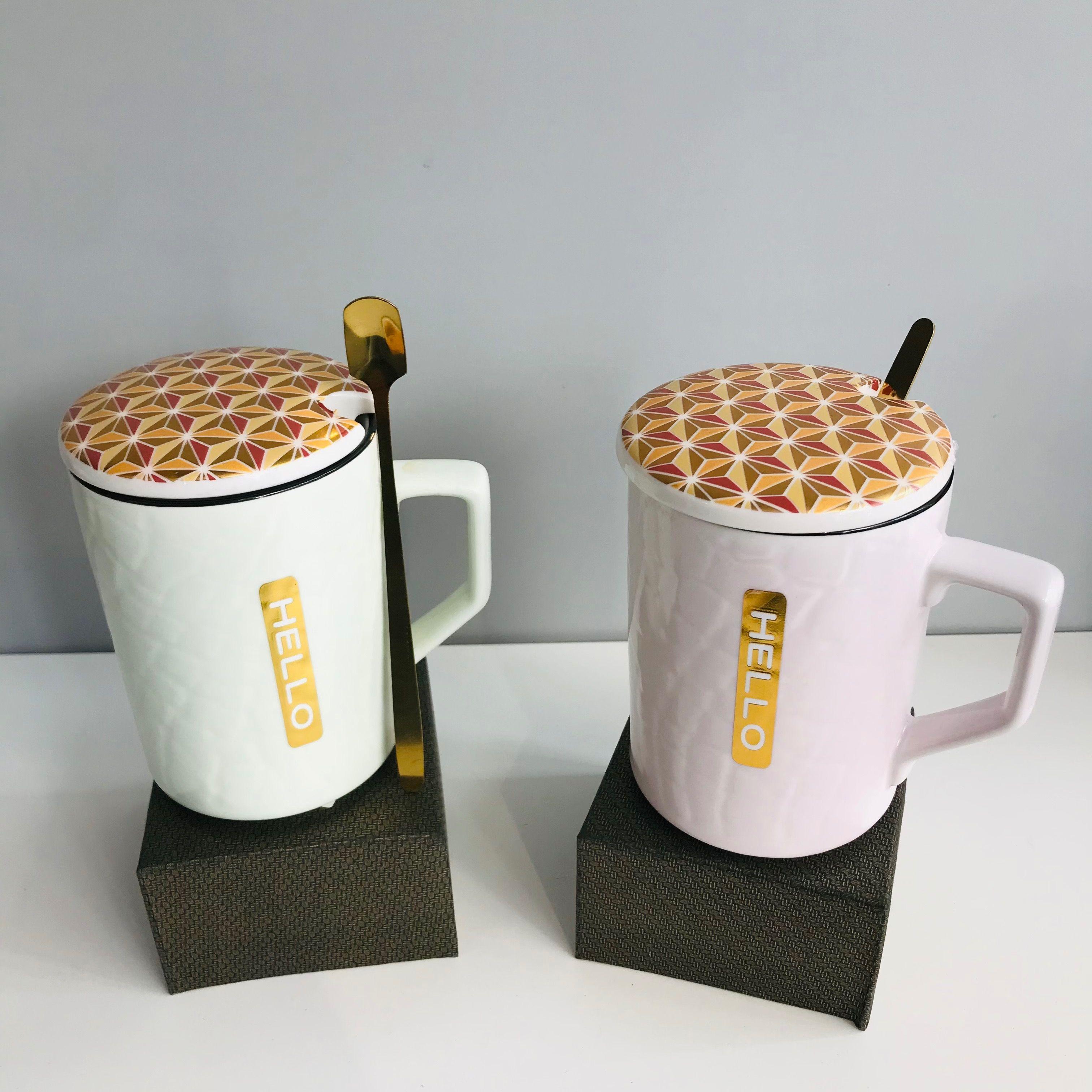 Creative grid ceramic cup-KFC-1002