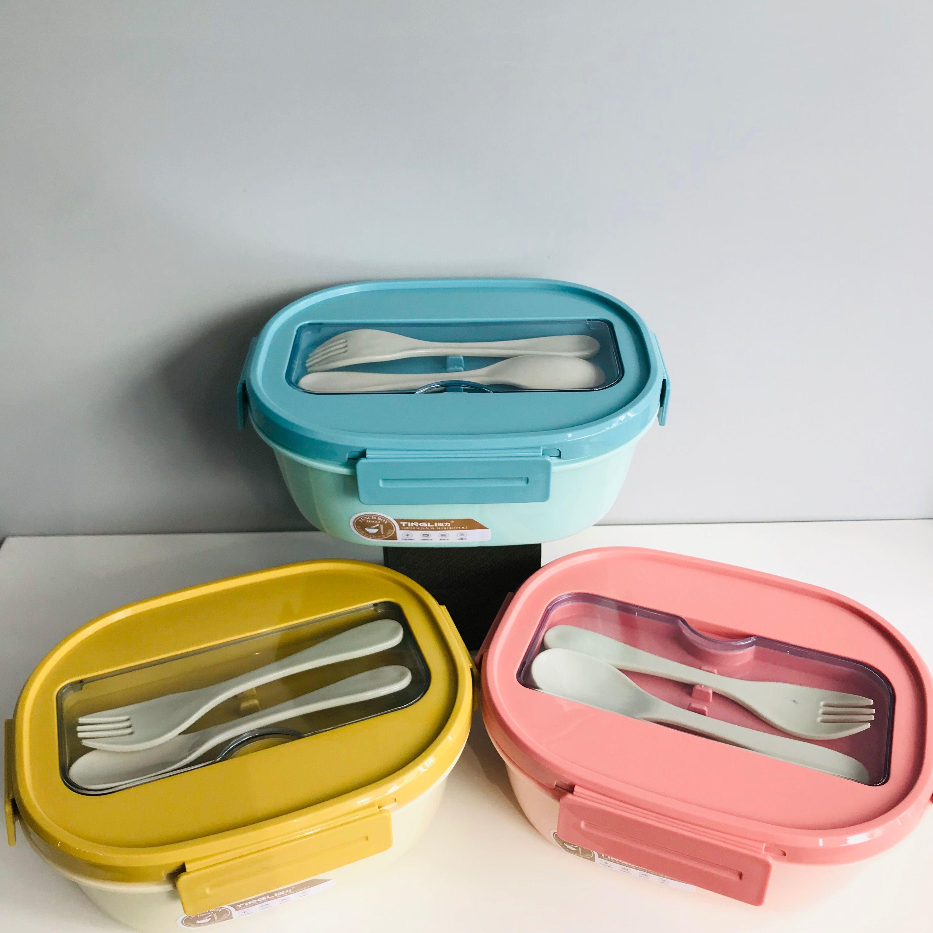 Two compartments plastic lunch box 900ml-8299