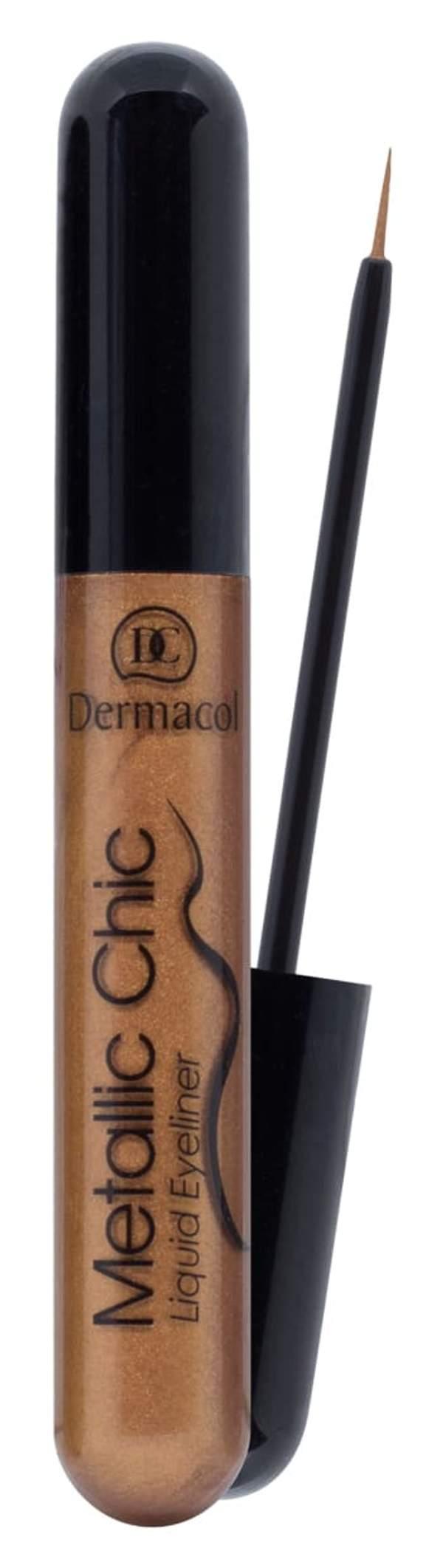 Dermacol GOLD Liquid Eyeliner Metallic Chic waterproof - Marron-