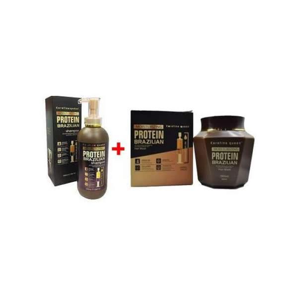 keratine queen PACK moisturizing protein brazilian -shampooing + Mask
