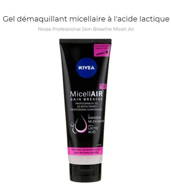 Gel démaquillant micellaire à l'acide lactique Nivea Professional Skin