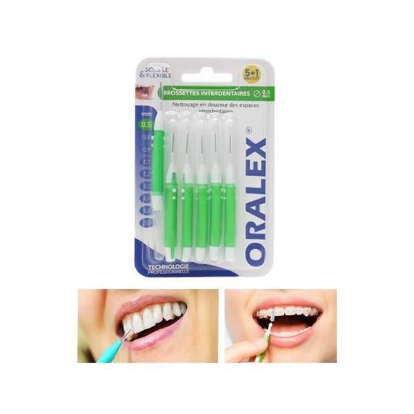 ORALEX BROSSETES INTERDENTAIRES 0,5 MM (5+1 GRATUIT) VERT