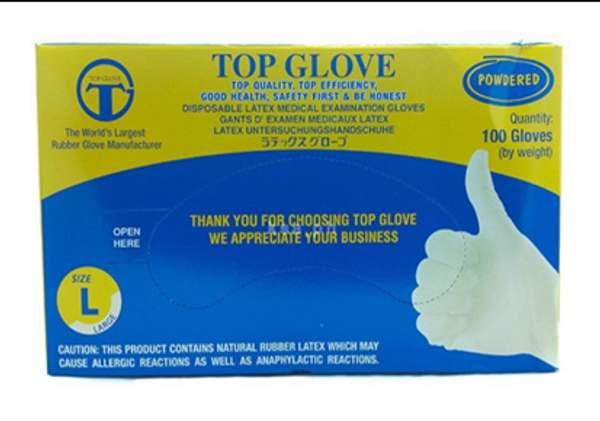 Large Gants avec poudre de protection anti virus 100 pièces