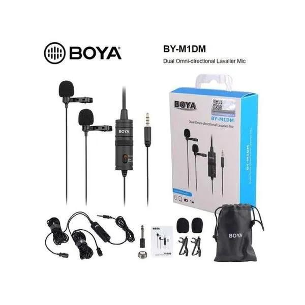 Boya BY-M1DM Microphone Condensateur Double Omni-Directional Micro Cravate
