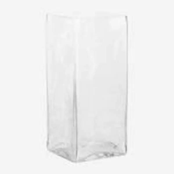 Vase rectangulaire en verre - 35 cm - Transparent