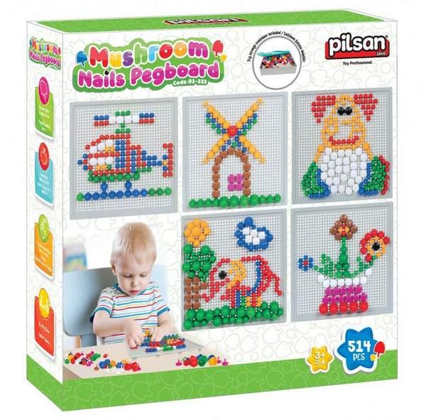 Panneau Jeu éducatif " Mushroom nails pegboard " 512 pieces