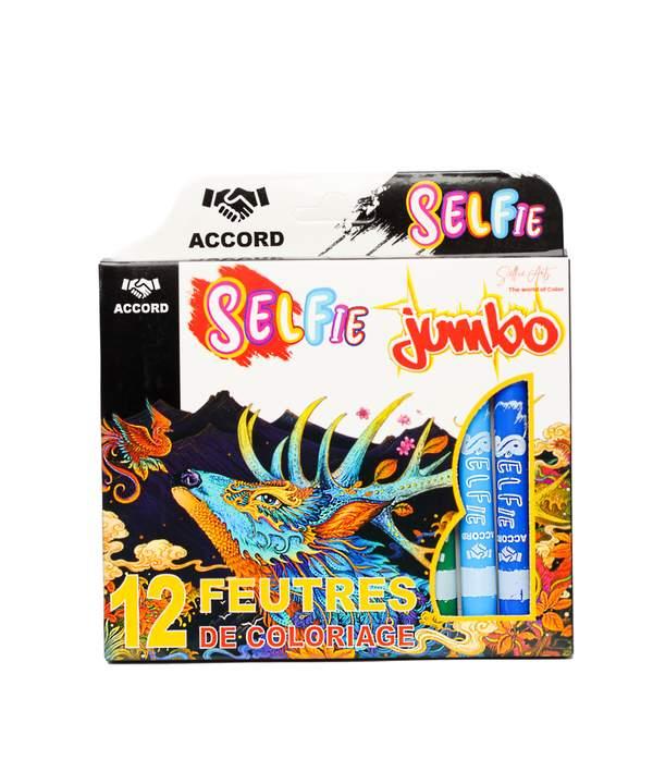 FEUTRES DE COLORIAGE 12 JUMBO SELFIE
