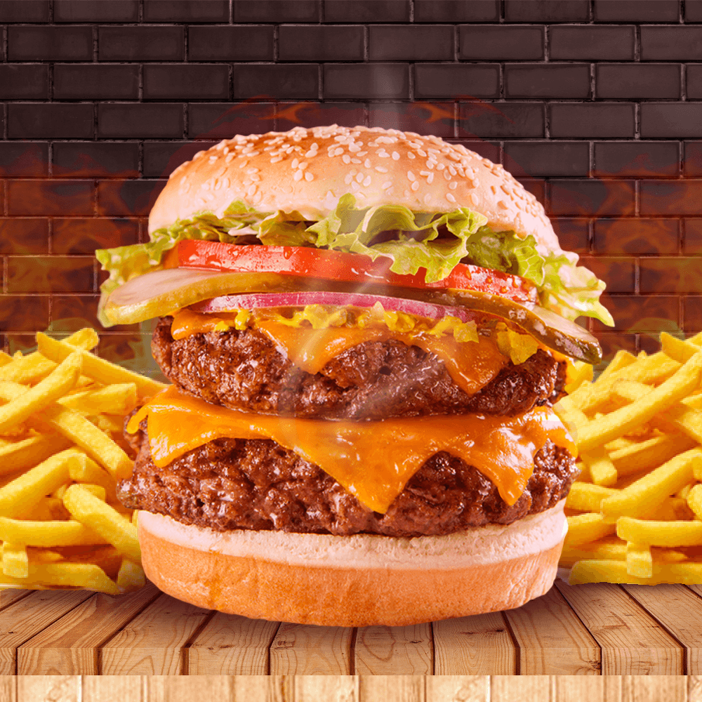 Giant Triple Cheeseburger ROAD 66