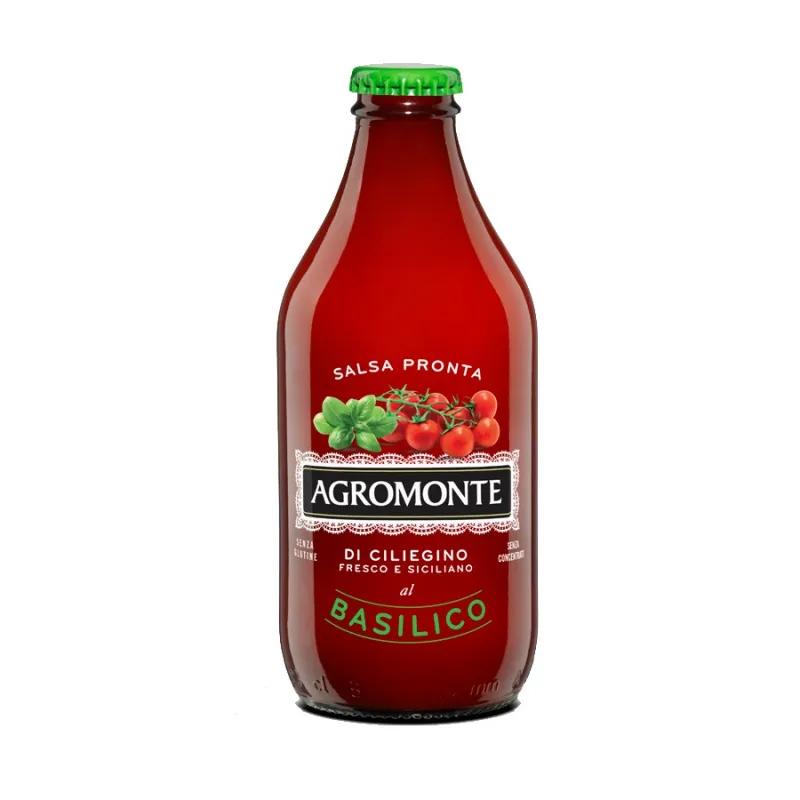 Bouteille Sauce Prête De Petites Tomates Cerises Rouge Au Basilic 330gr - 8032817246045-01