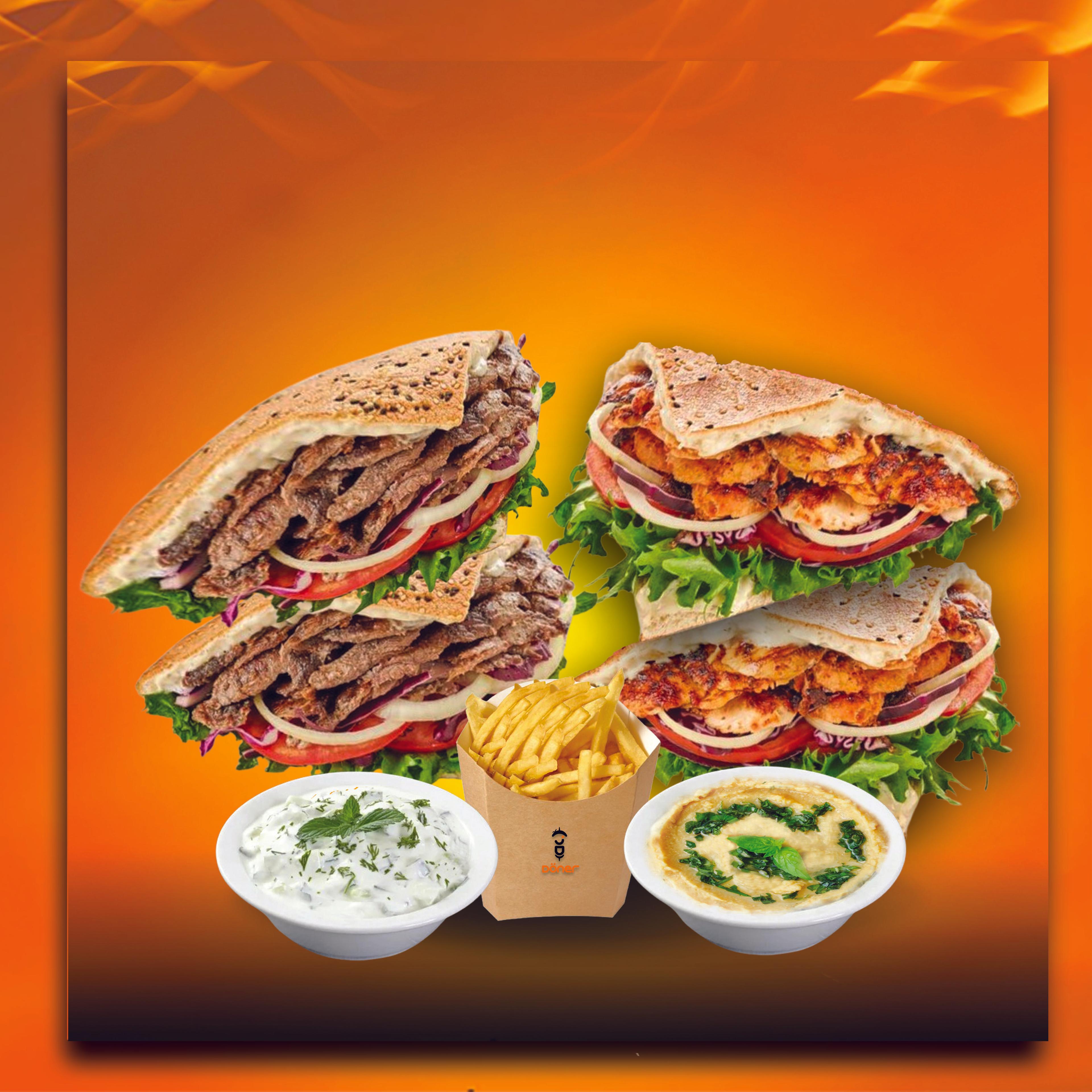 Sultan - 4 Döner - Hummus - Cac?k - Frites