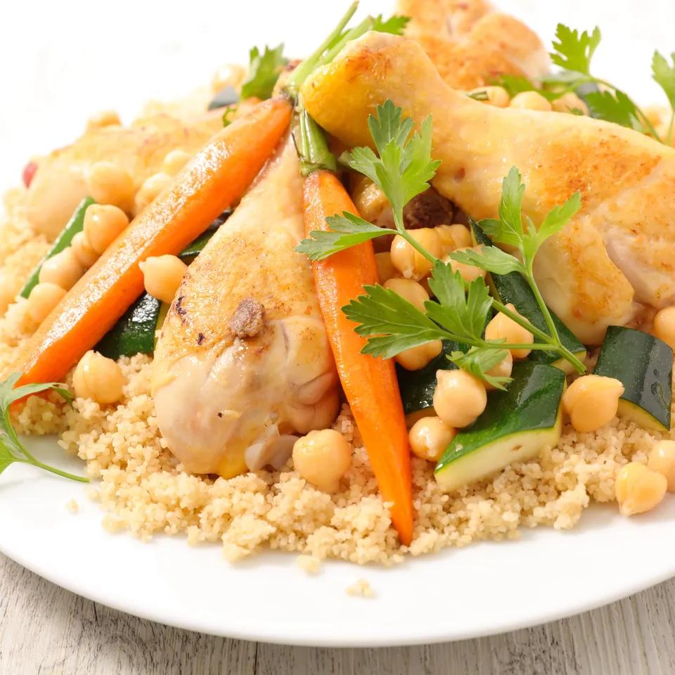 Couscous au poulet et aux sept légumes-lben