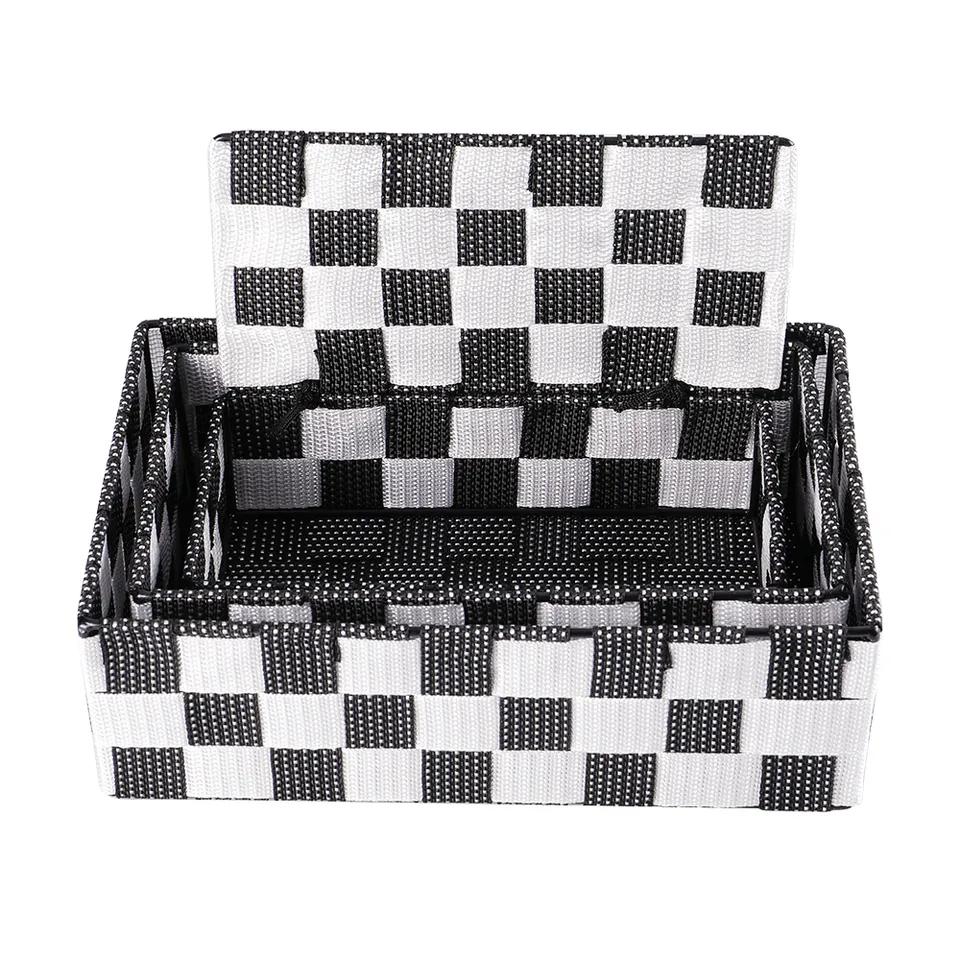 Panier De Rangement Set De 3 Pcs Blanc/Gris