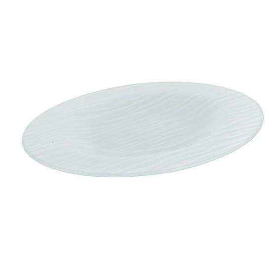 Assiette Verre Blanc Givre Oval Strip L 20.0cm Ref 101302