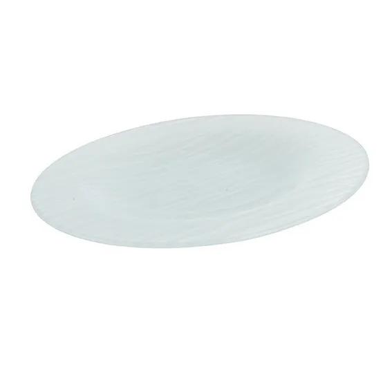 Assiette Verre Blanc Givre Oval Strip L 20.0cm Ref 101302