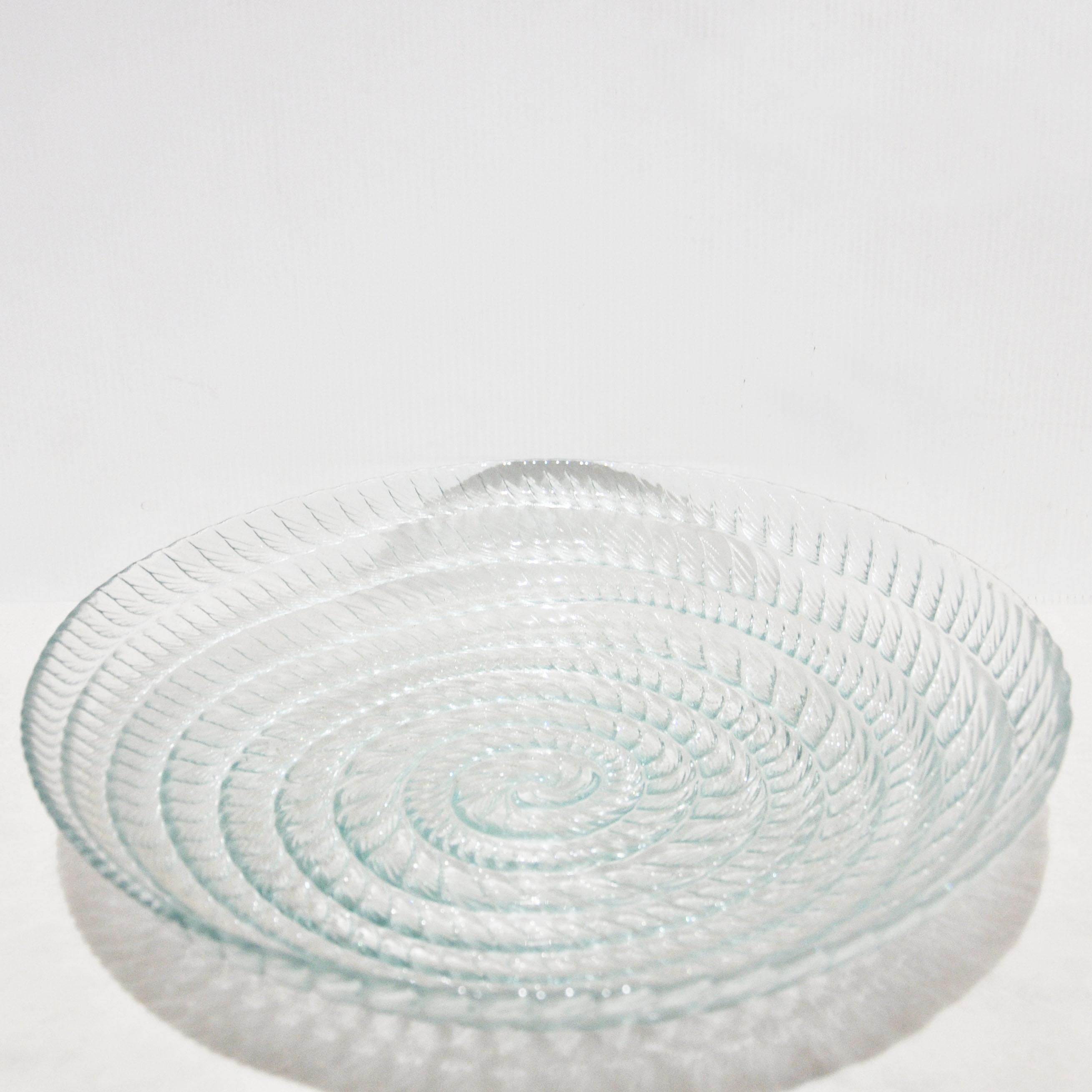 Plat Ronde Escargot 33 Cm En Verre Transparent  Ref 3097