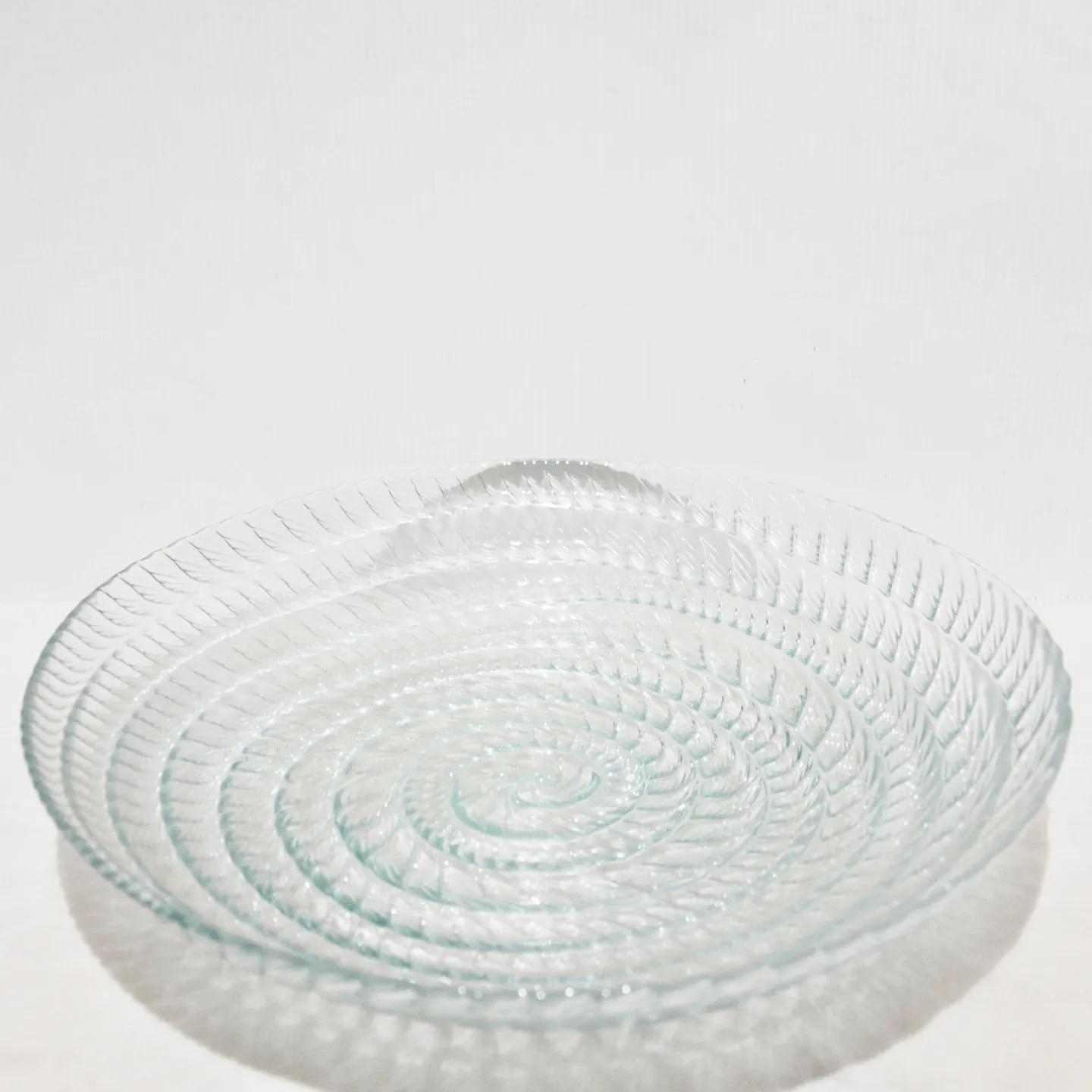 Plat Ronde Escargot 33 Cm En Verre Transparent  Ref 3097