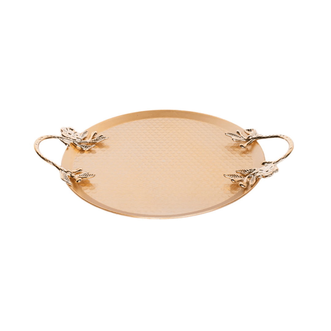 Plateau Décoratif  Dorée Rond