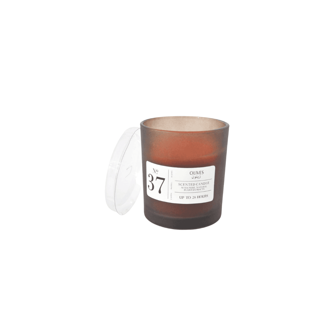 Bougie Olive Pot En Verre 7x7,8 Cm 120 G Ref 219042-O