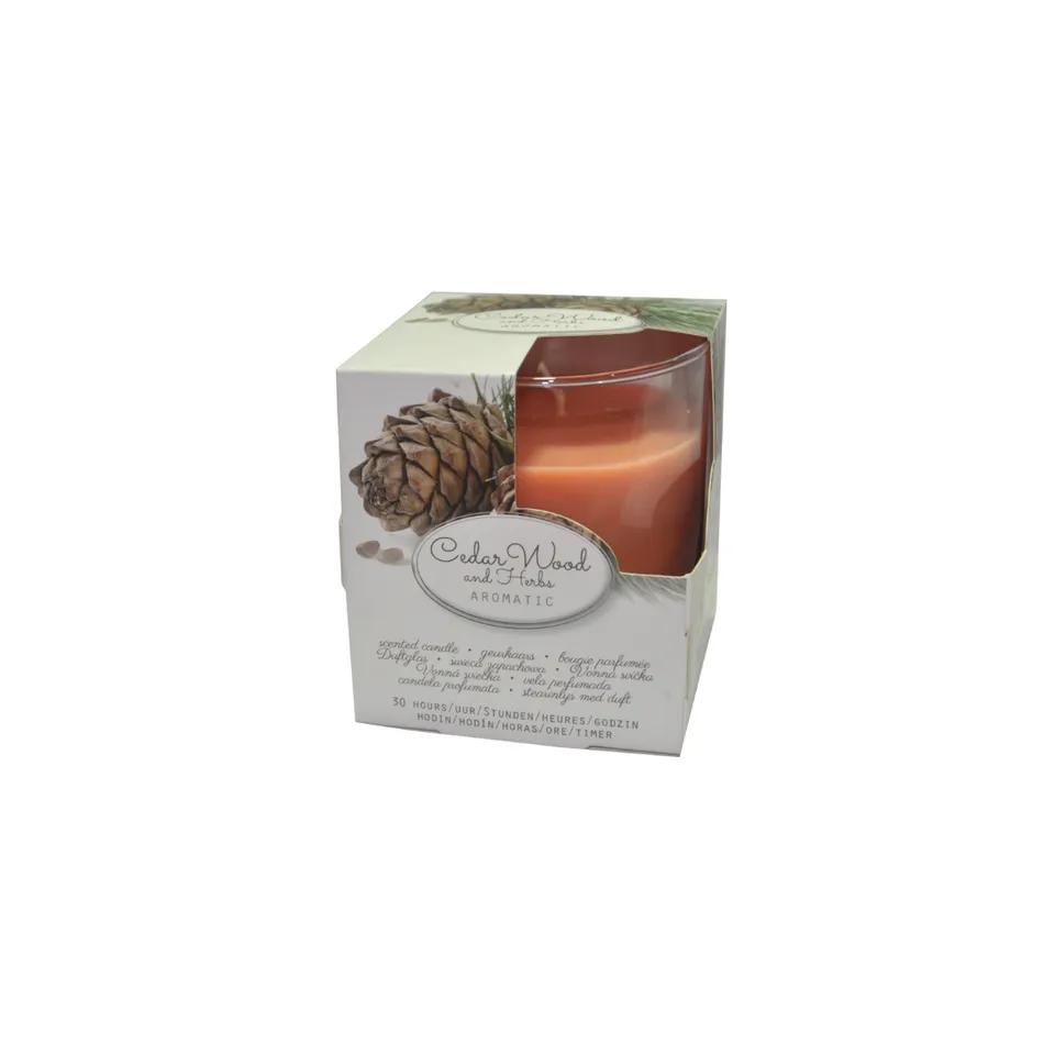 Bougie Cedar Wood Pot En Verre Aromatise  8x9 Cm Ref C020330493